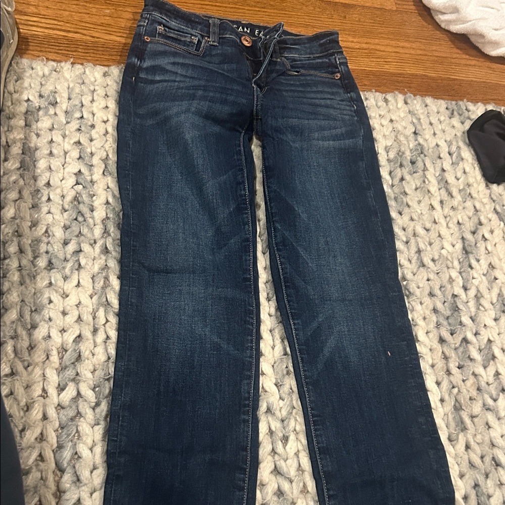 American Eagle Outfitters Dark Blue Straight Leg Jeans